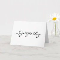 Simple Elegant Script Condolence Sympathy Card