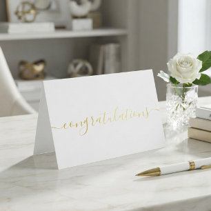 Simple Elegant Script Congratulations Foil Card
