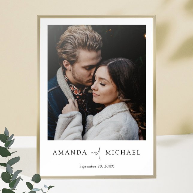Simple Elegant Script Custom Photo Wedding Welcome Poster (Creator Uploaded)