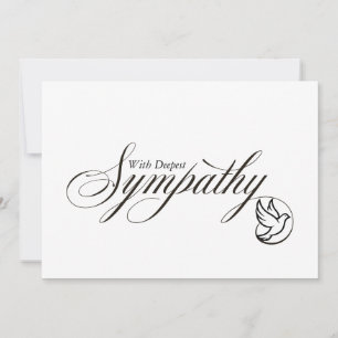 Simple Elegant Script Dove Sympathy Card