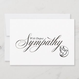 Simple Elegant Script Dove Sympathy Card