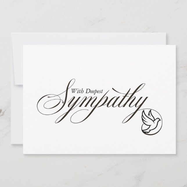 Simple Elegant Script Dove Sympathy Card (Front)