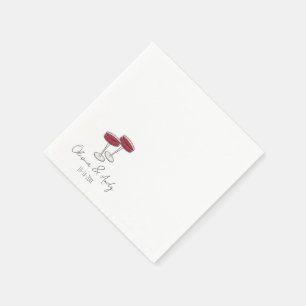 simple elegant script Engagement wedding favour  Napkin