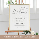 Simple Elegant Script Event Welcome Sign<br><div class="desc">This simple and elegant framable welcome sign is the perfect addition to your bridal shower or any event! Featuring elegant ash black calligraphy script lettering that beautifully stands out against the crisp white background, this sign warmly welcomes your guests and sets the tone for a memorable occasion. Sign includes two...</div>