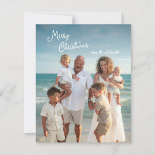 Simple Elegant Script Family Photo Christmas Card
