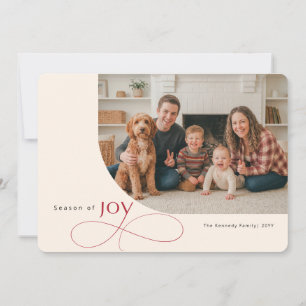 Simple Elegant Script Family Photo Christmas Holiday Card