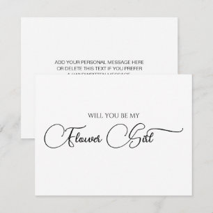 Simple Elegant Script Flower Girl Proposal Card