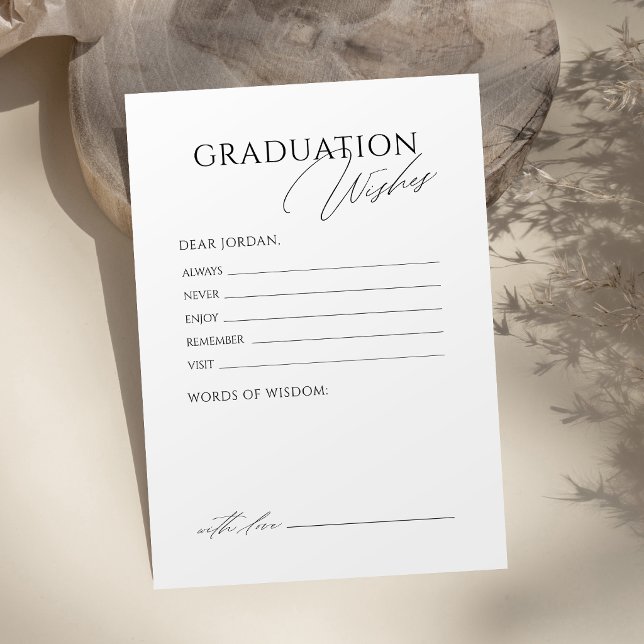 Simple Elegant Script Graduate advice & wishes Card (Simple Elegant Script Graduate advice & wishes Card)