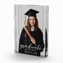 Simple Elegant Script Graduate Graduation Photo