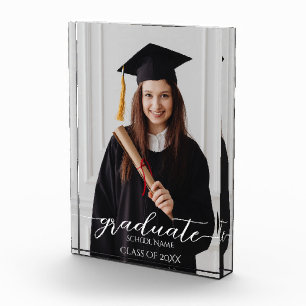 Simple Elegant Script Graduate Graduation Photo Block