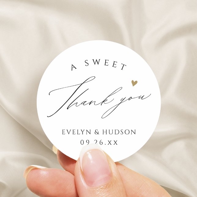 Simple Elegant Script Graduation Favours Thank You Classic Round Sticker (Simple Elegant Script Graduation Favors Thank You Classic Round Sticker)