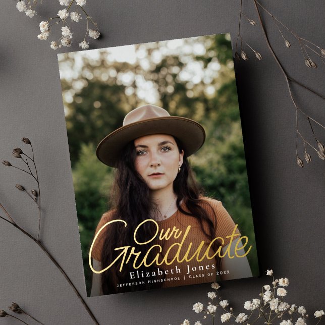 Simple Elegant Script Graduation Photo Foil (Creator Uploaded)
