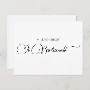 Simple Elegant Script Junior Bridesmaid Proposal Card