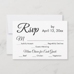 Simple Elegant Script Menu Choice Wedding RSVP