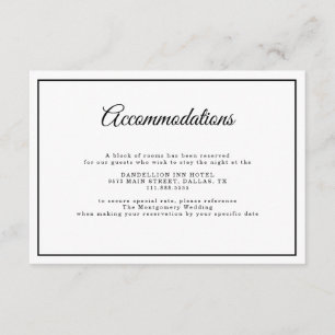 Simple Elegant Script Minimal White Wedding Detail Enclosure Card