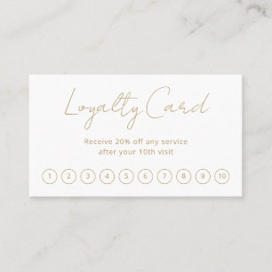 Simple Elegant Script Minimalist Modern Gold Loyalty Card