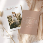 Simple Elegant Script Minimalist Wedding Photo Thank You Card<br><div class="desc">This simple minimalist photo wedding thank you card will be the perfect way to thank all your wedding guests.  Personalise with a wedding photo.  All text on the front and back can be edited to create your own unique message.</div>