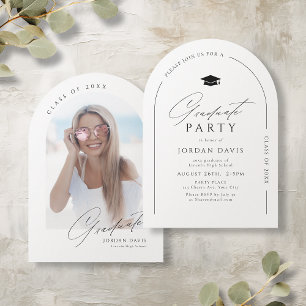 Simple Elegant Script Modern Arch Graduation Invitation