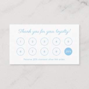 Simple Elegant Script Monogram Cute Baby Blue Loyalty Card