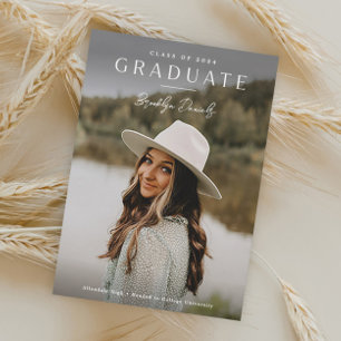 Simple Elegant Script Name Photo Graduation Invitation