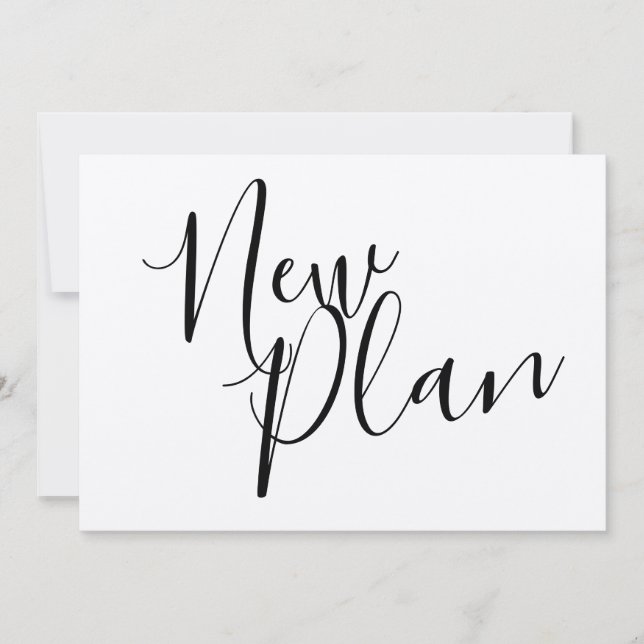 Simple Elegant Script New Plan Postponed Rustic Save The Date (Front)