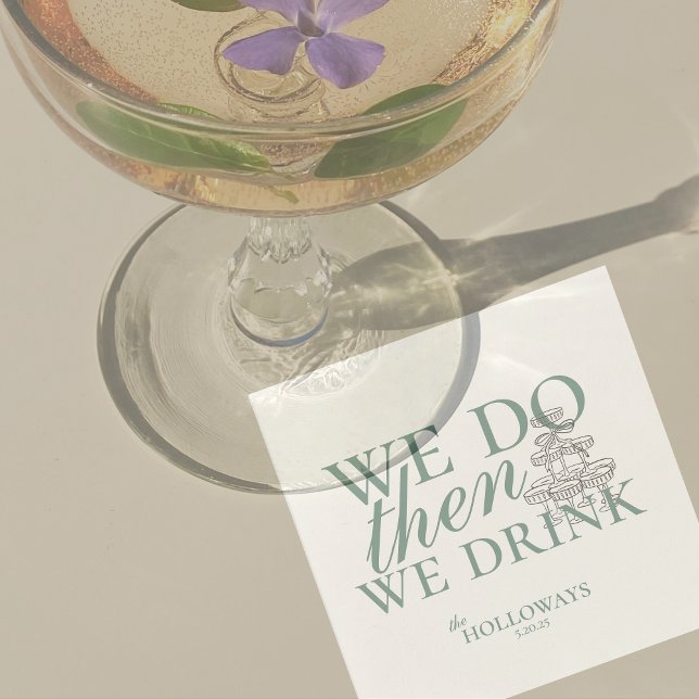 Simple Elegant Script Personalised Wedding Napkin (Modern Elegant Sage Green Wedding Suite Theme with options to personalize for your special day.)