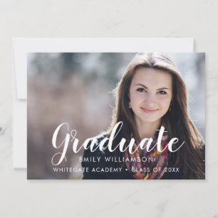 Simple Elegant Script Photo Graduation Party Invitation