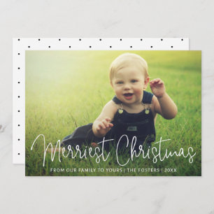 Simple Elegant Script Photo Modern Holiday Card