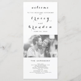 Simple Elegant Script Photo Modern Wedding Programme