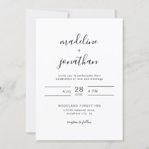 Simple Elegant Script Photo Wedding Invitation