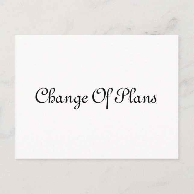 Simple Elegant Script Postponement Wedding  Announcement Postcard (Front)