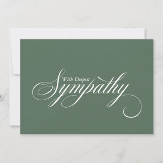 Simple Elegant Script Sympathy Sage Green Card