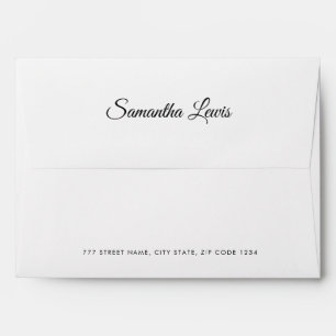 Simple Elegant Script Vintage Leaves Envelope