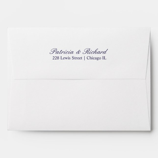 Simple Elegant Script Wedding Invitation Envelope (Back (Top Flap))