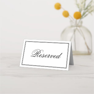 Simple Elegant Script Wedding Reserved Place Card