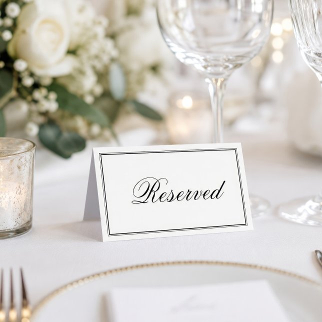 Simple Elegant Script Wedding Reserved Place Card (Creator Uploaded)