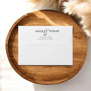 Simple Elegant Script Wedding Return Address Envelope