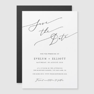 Simple Elegant Script Wedding Save The Date Magnet
