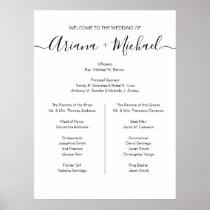 Simple elegant Script Wedding Sign Bridal party