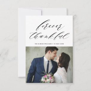 simple elegant script wedding thank you card