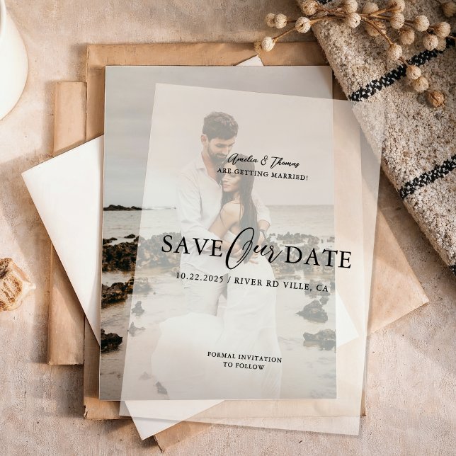 Simple Elegant Script Wedding Vellum Invitations (Creator Uploaded)