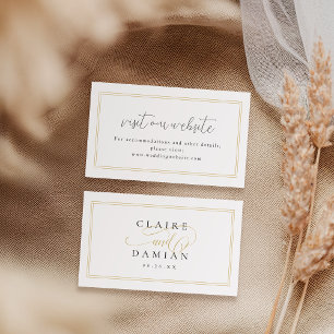 Simple elegant script wedding website Insert card