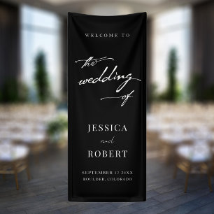 Simple Elegant Script Wedding Welcome Banner