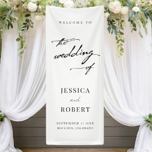Simple Elegant Script Wedding Welcome Banner