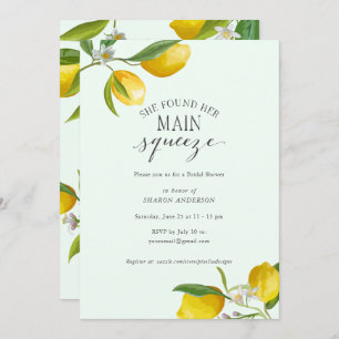 Simple elegant She found her main squeeze Bridal Invitation