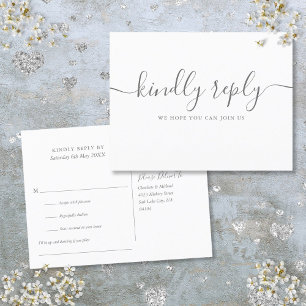 Simple Elegant Signature Script RSVP Invitation Postcard