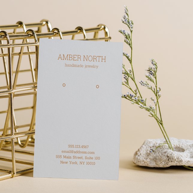 Simple Elegant Silver Earring Business Card (Creator Uploaded)