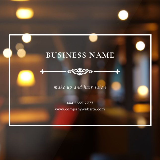 Simple Elegant Small Business Name Salon (Simple Elegant Small Business Name Salon Window Cling)