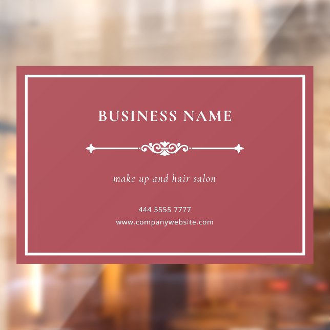 Simple Elegant Small Business White on Dusty Red (Sheet 2)
