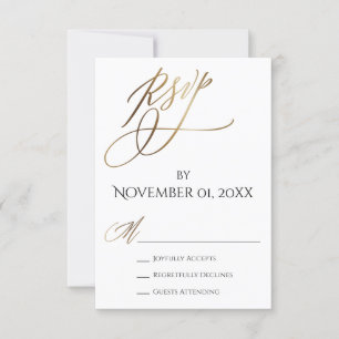 Simple, Elegant, Smooth Gold Typography RSVP Card